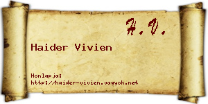 Haider Vivien névjegykártya